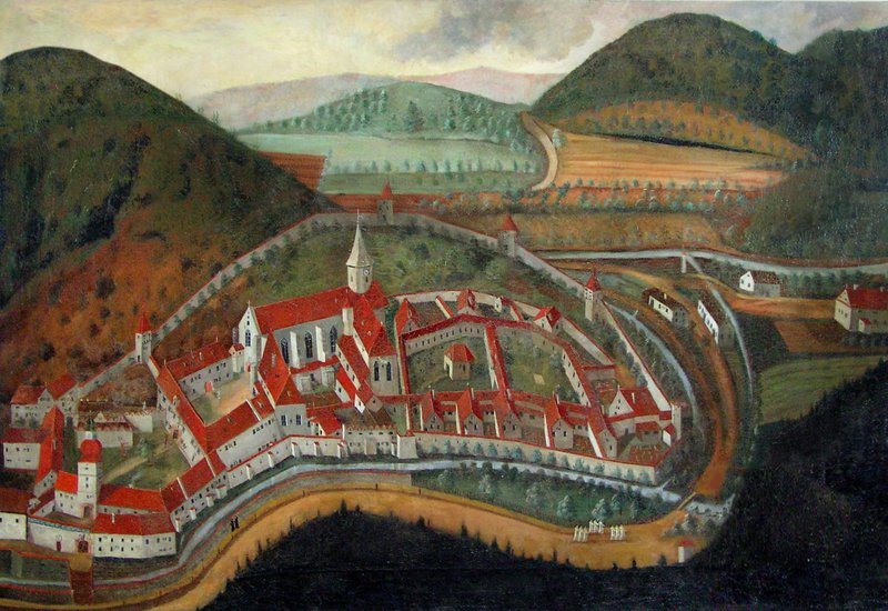 Kartause Aggsbach, Gemälde 1700, im Besitz der Pfarre Aggsbach-Dorf